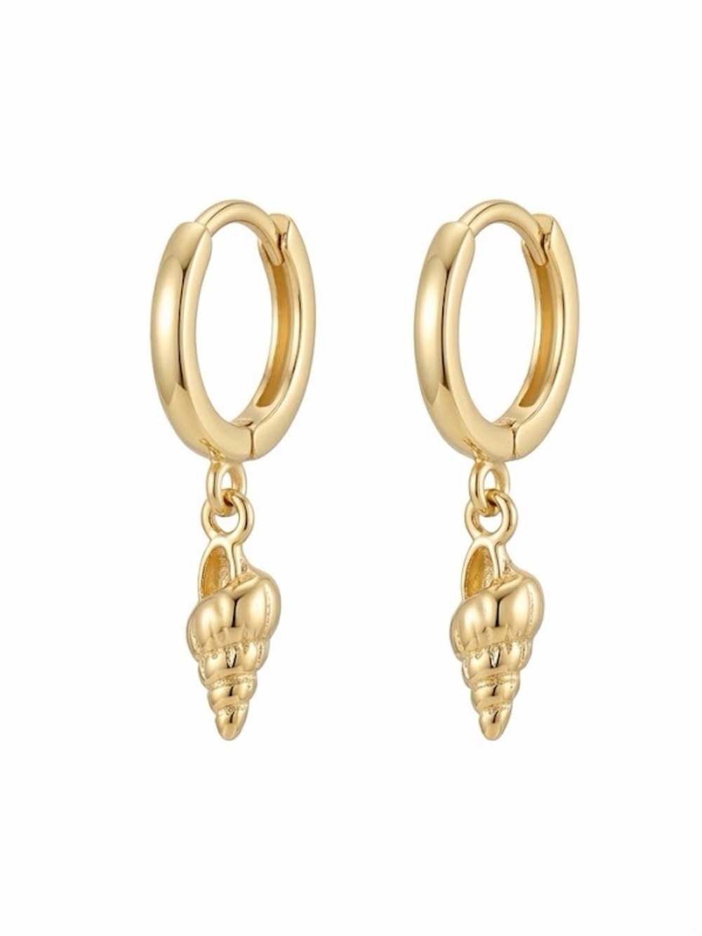 Conch Shell Mini Hoop Earrings
